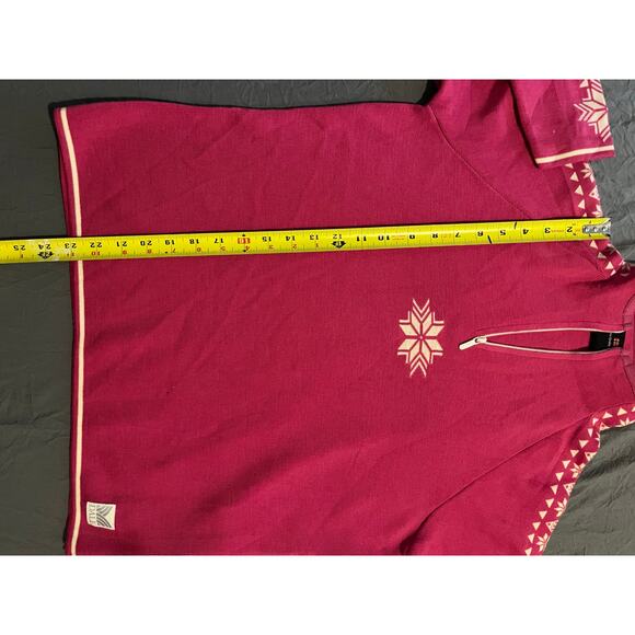 Dale of Norway Half Zip Sweater Womens Large Nordic Pink Lighter Tone - Picture 6 of 7